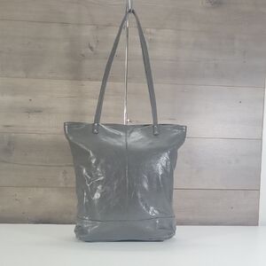 Latico NJ for Anthropologie Classic Grey Leather Tote Bag - Sleek Everyday Carry